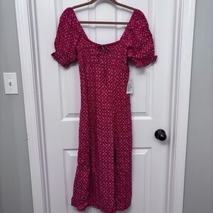 Red Floral Midi Dress | Miss Selfridge Petites US 4